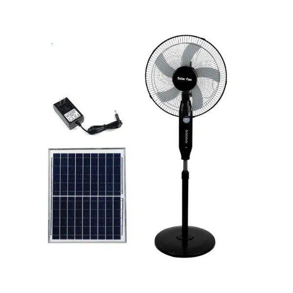 16 Inch Rechargeable Solar Stand Fan with Panel Homebreez