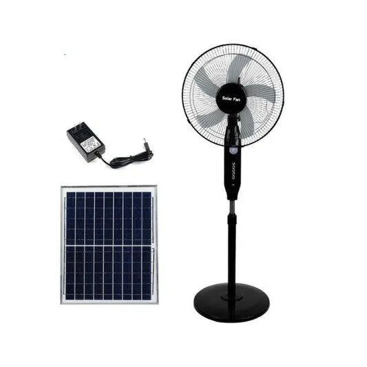 16 Inch Rechargeable Solar Stand Fan with Panel Homebreez