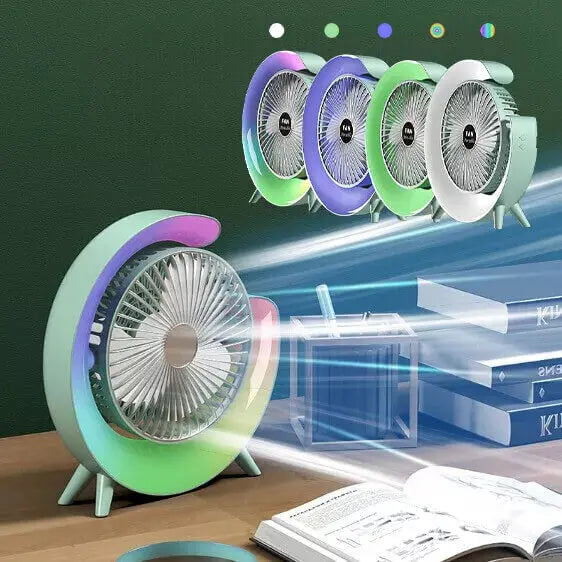 Speed Fan Night Light USB Charging Mini Fan Homebreez