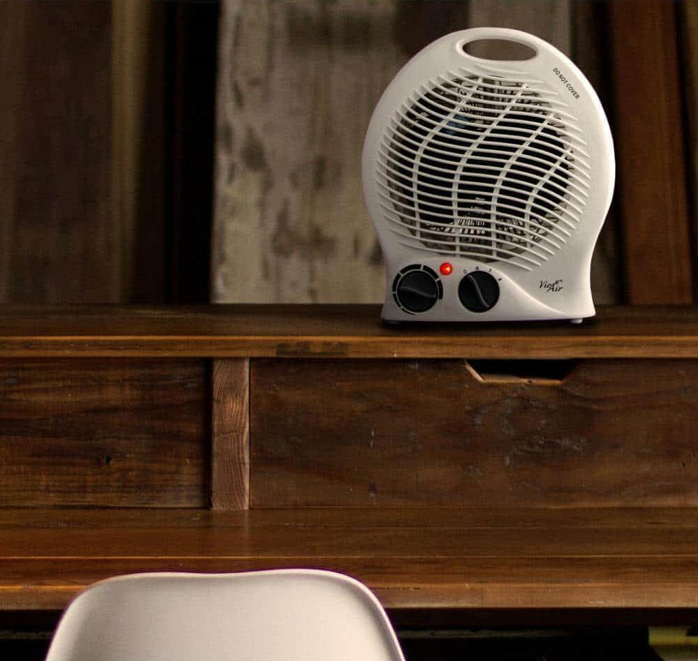 Portable Mini Table Fan Heater with Handle Homebreez